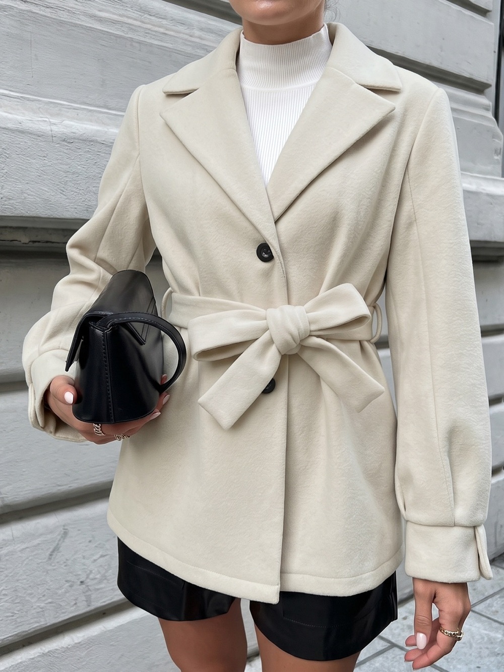 Lapel Collar Button Up Outerwear